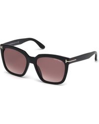 Tom Ford - Ft0502 Amarra 01T Sunglasses Acetate Bordeaux Geometric Normal Shaded - Lyst