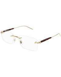 Montblanc - Mb0411O 001 Optical Frames Metal Transparent Squared - Lyst