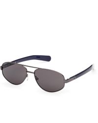adidas - Or0137 09A Sunglasses Metal Smoke Squared Normal - Lyst