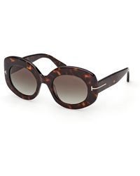 Tom Ford - Ft1346 Claudette-02 52B Sunglasses Acetate Smoke Round Normal - Lyst