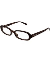 Saint Laurent - Sl 872 Erin Opt 002 Optical Frames Acetate Transparent Round - Lyst