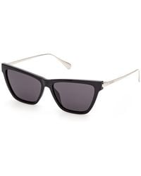 MAX&Co. - Mo0174 01A Sunglasses Injected Smoke Cat Eye Normal - Lyst