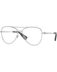 Burberry - Be1386 1005 Optical Frames Metal Transparent Pilot Normal - Lyst