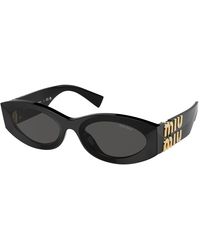 Miu Miu - Mu 11Ws 0Mu 11Ws 1Ab5S0 Sunglasses Acetate Round Normal - Lyst