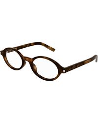 Saint Laurent - Sl 751 Jeanne Opt 001 Optical Frames Acetate Transparent Round - Lyst