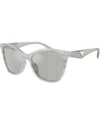 Emporio Armani - Ea4222U 611487 Sunglasses Acetate Butterfly Normal Flash - Lyst