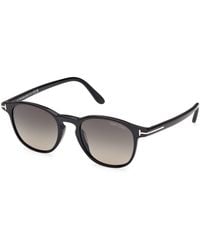 Tom Ford - Ft1302 Holt-02 01B Sunglasses Acetate Smoke Round Normal - Lyst