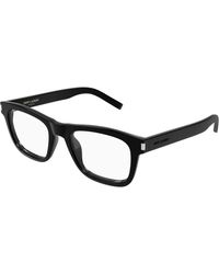 Saint Laurent - Sl 819 Opt 001 Optical Frames Acetate Transparent Squared - Lyst
