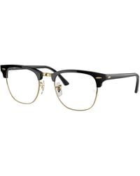 Ray-Ban - Sunglasses Unisex Clubmaster Blue-light Clear - Shiny Black Frame Clear Lenses 51-21 - Lyst