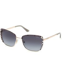 Guess - Gu00218 32B Sunglasses Metal Smoke Squared Normal - Lyst