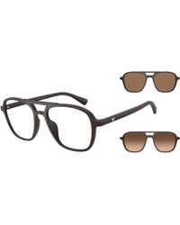 Emporio Armani - Ea4279U 58581W Sunglasses Injected Transparent Pilot Normal - Lyst
