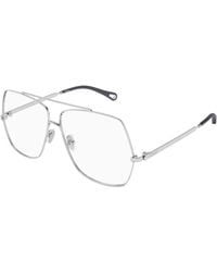 Chloé - Ch0409O 003 Optical Frames Metal Transparent Squared - Lyst