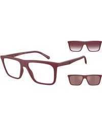 Emporio Armani - Ea4258 52611W Sunglasses Injected Transparent Squared Normal - Lyst