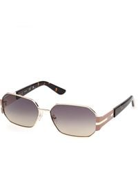 Guess - Gu00356 32B Sunglasses Metal Smoke Geometric Normal - Lyst