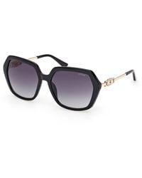 Guess - Gu00267 01B Sunglasses Injected Smoke Geometric Normal - Lyst