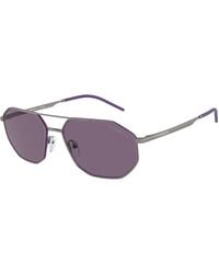 Emporio Armani - Ea2147 30031A Sunglasses Metal Geometric Normal - Lyst