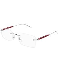 Montblanc - Mb0411O 004 Optical Frames Metal Transparent Squared - Lyst