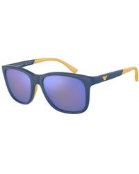Emporio Armani - Ea4184 508822 Sunglasses Plastic Squared Polarized Mirrored - Lyst