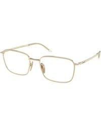 Prada - Pr D55V Zvn1O1 Optical Frames Metal Transparent Squared Normal - Lyst