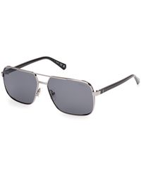 Guess - Gu00119 08D Sunglasses Metal Squared Polarized - Lyst