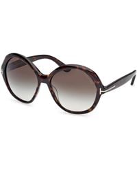 Tom Ford - Ft1282 Annabelle-02 52B Sunglasses Acetate Smoke Round Normal - Lyst