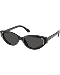 Swarovski - Sk6030 100187 Sunglasses Acetate Round Normal - Lyst