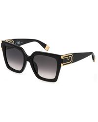 Furla - Sfu878 700 Sunglasses Acetate Smoke Squared Normal Shaded - Lyst