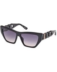 Guess - Gu00111 01B Sunglasses Injected Smoke Cat Eye Normal Shaded - Lyst