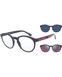Emporio Armani - Ea4152 56691W Sunglasses Injected Transparent Pantos Normal - Lyst