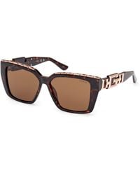 Guess - Gu7915 52E Sunglasses Injected Squared Normal - Lyst