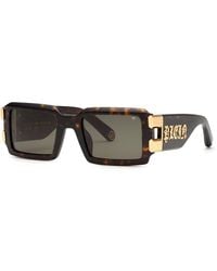 Philipp Plein - Spp129V Plein Eagle 722 Sunglasses Acetate Squared Normal - Lyst