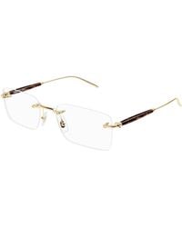 Montblanc - Mb0411O 001 Optical Frames Metal Transparent Squared - Lyst