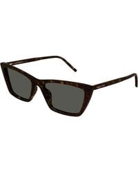 Saint Laurent - Sl 737 Mica Thin 002 Sunglasses Acetate Squared - Lyst