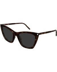 Saint Laurent - Sl 214 Kate Thin 002 Sunglasses Acetate Cat Eye - Lyst