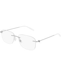 Montblanc - Mb0075O 003 Optical Frames Metal Transparent Squared - Lyst