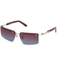 Gcds - Gd0061 16T Sunglasses Metal Bordeaux Squared Normal - Lyst