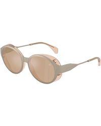 Moncler - Me4005T Auros 10035A Sunglasses Titanium Round Normal Mirrored - Lyst
