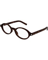 Saint Laurent - Sl 751 Jeanne Opt 002 Optical Frames Acetate Transparent Round - Lyst