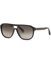 Philipp Plein - Spp118M Plein Military 700 Sunglasses Acetate Smoke Geometric Normal Nuanced - Lyst
