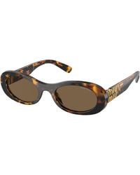 Miu Miu - Mu 06Zs Vau06B Sunglasses Acetate Round Normal - Lyst
