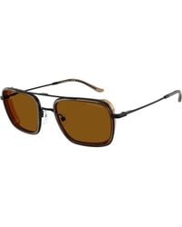 Emporio Armani - Ea2162 300163 Sunglasses Metal Bronze Squared Normal - Lyst