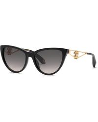 Roberto Cavalli - Src158M 700 Sunglasses Acetate Smoke Butterfly Normal Nuanced - Lyst