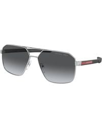Prada Linea Rossa - Ps 55Ws 1Bc06G Sunglasses Metal Geometric Polarized Shaded - Lyst