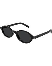 Saint Laurent - Sl 751 Jeanne 001 Sunglasses Acetate Round - Lyst