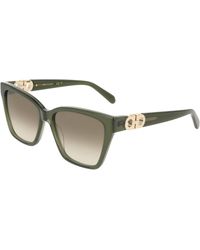 Ferragamo - Sf2110S 320 Sunglasses Acetate Squared Normal - Lyst