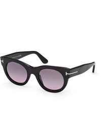 Tom Ford - Ft1315 Marine-02 01B Sunglasses Acetate Smoke Round Normal - Lyst