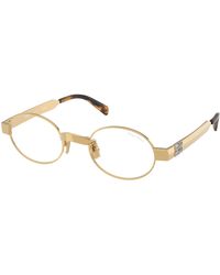 Miu Miu - Mu B51S 5Ak10W Sunglasses Metal Transparent Round Normal - Lyst