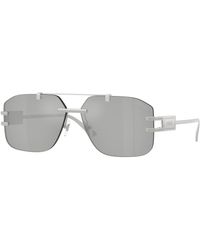 Versace - Ve2275 10008V Sunglasses Metal Geometric Mirrored - Lyst
