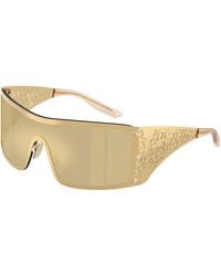 Dolce & Gabbana - Dg2317 02/7I Sunglasses Metal Squared Mirrored - Lyst