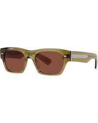 Oliver Peoples - Ov5514Su Kasdan 1678C5 Sunglasses Acetate Bordeaux Squared Normal - Lyst